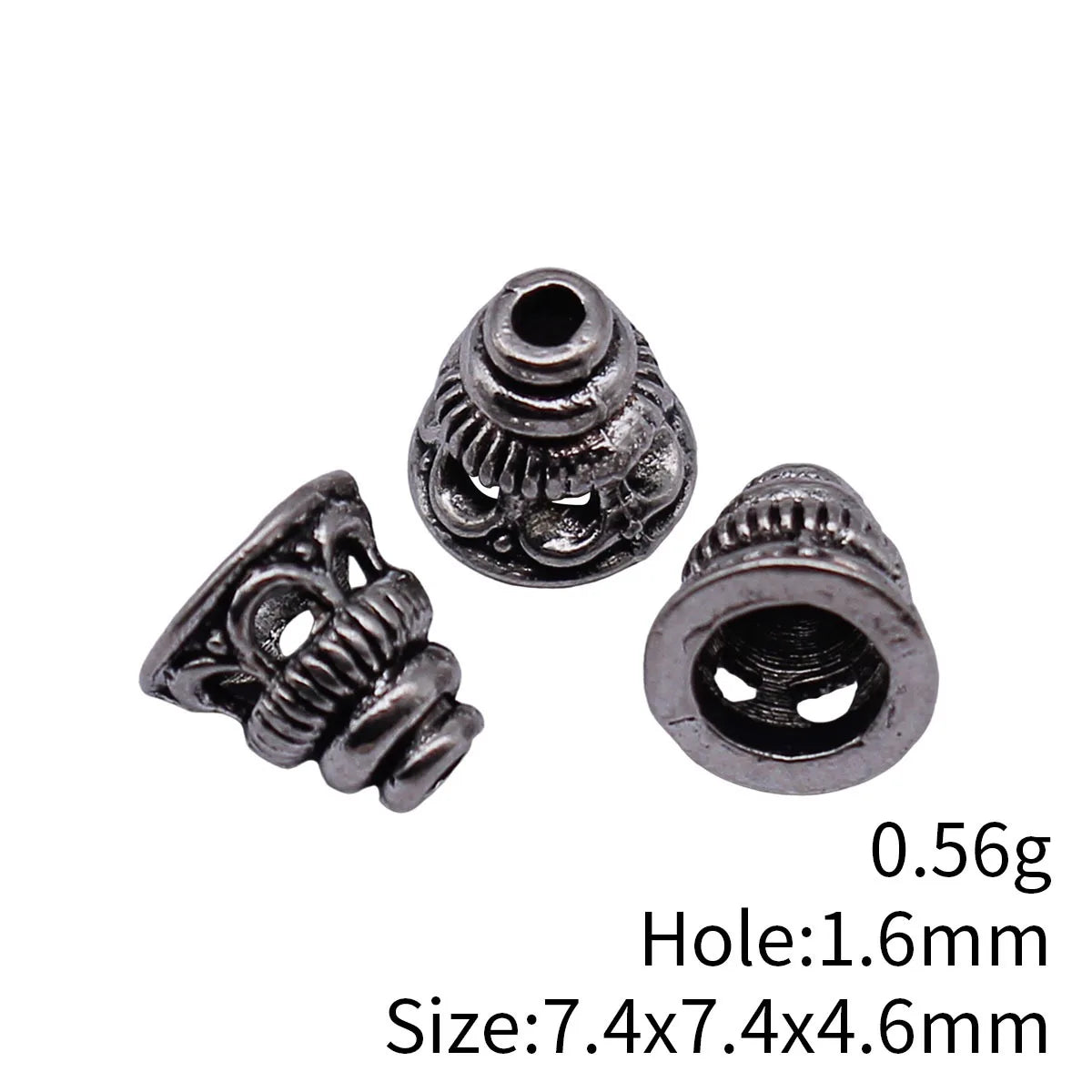 7.4x7.4x4.6mm 0.56g Multicolor Zinc Alloy Small Tassel Cap End Cone Jewelry Findings for DIY Pendant Making