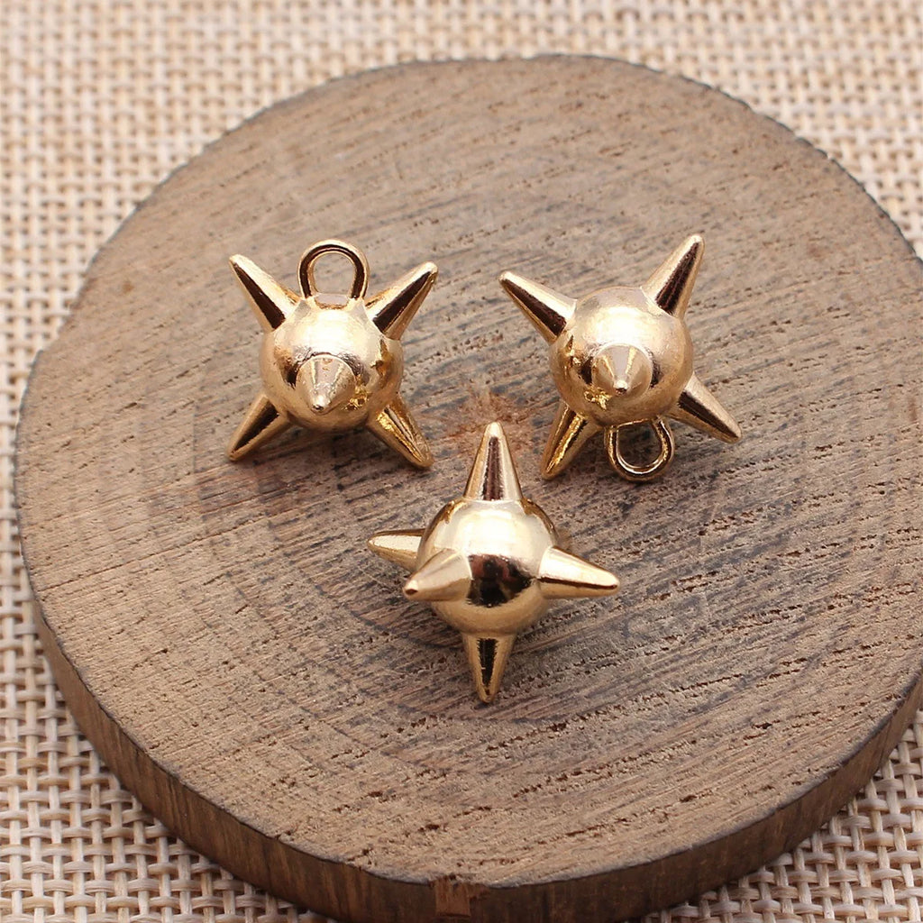 18x15x13mm 3.5g Multi-Color Zinc Alloy Spiked Mace Ball Charm Pendant for DIY Gothic Jewelry Making