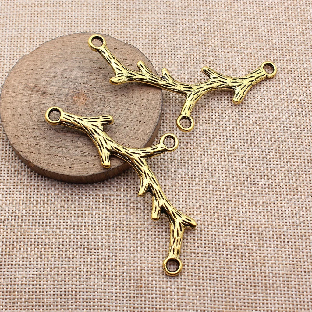 80x36mm 8.5g Multicolor Zinc Alloy Tree Branch Connector Charm for DIY Earrings Necklace Jewelry Making