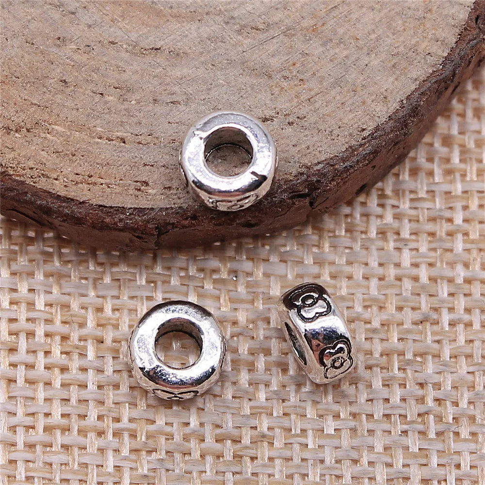 8x8x4mm 0.8g Antique Silver Zinc Alloy Carved Spacer Beads for DIY Bracelet Necklace Jewelry Making