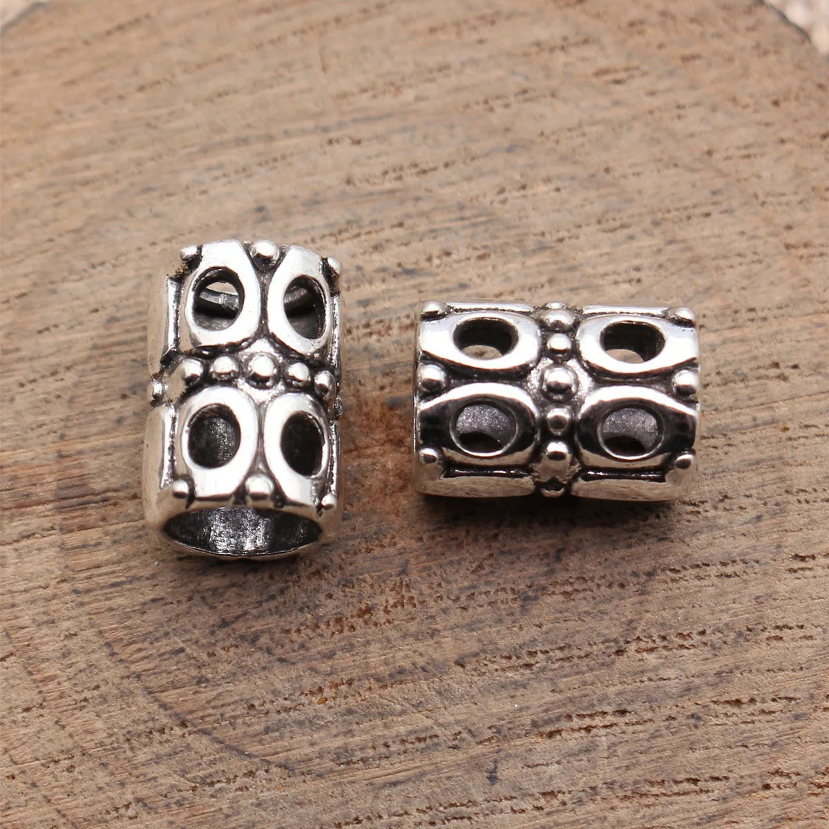 14x9.9x9.9mm 1.9g Antique Silver Tone Zinc Alloy Hollow Spacer Beads for DIY Bracelet and Necklace Making