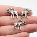 22x22mm 2.2g Antique Silver Zinc Alloy Elk Charm Pendant for DIY Christmas Necklace Jewelry Making