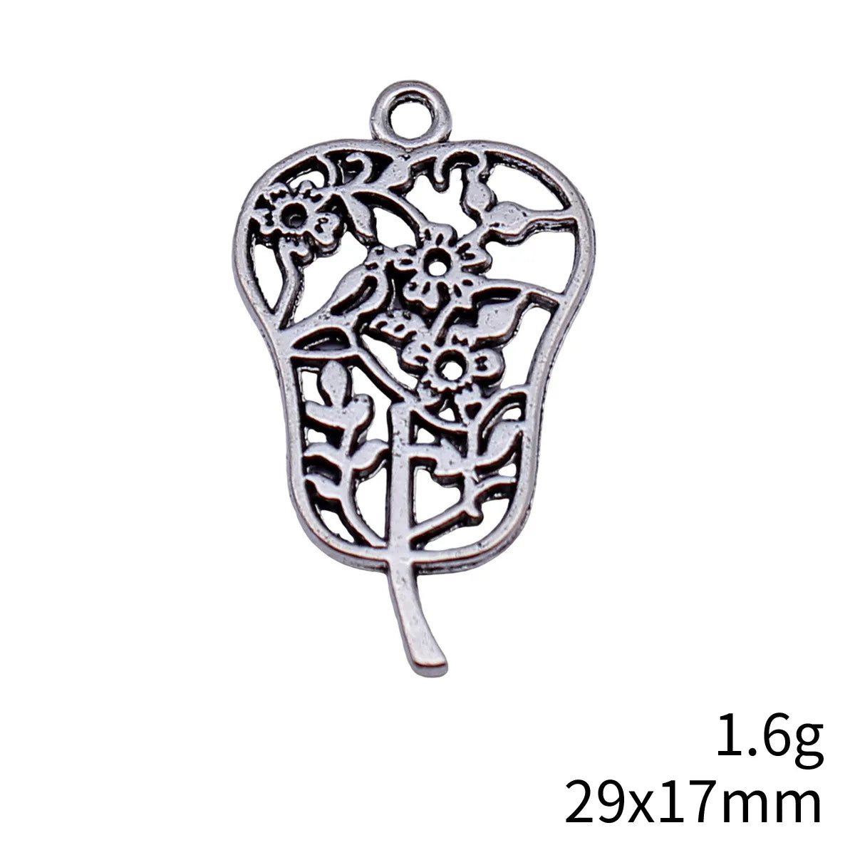 29x17mm 1.6g Antique Silver Zinc Alloy Plantain Fan Charm Pendant for DIY Necklace Jewelry Making