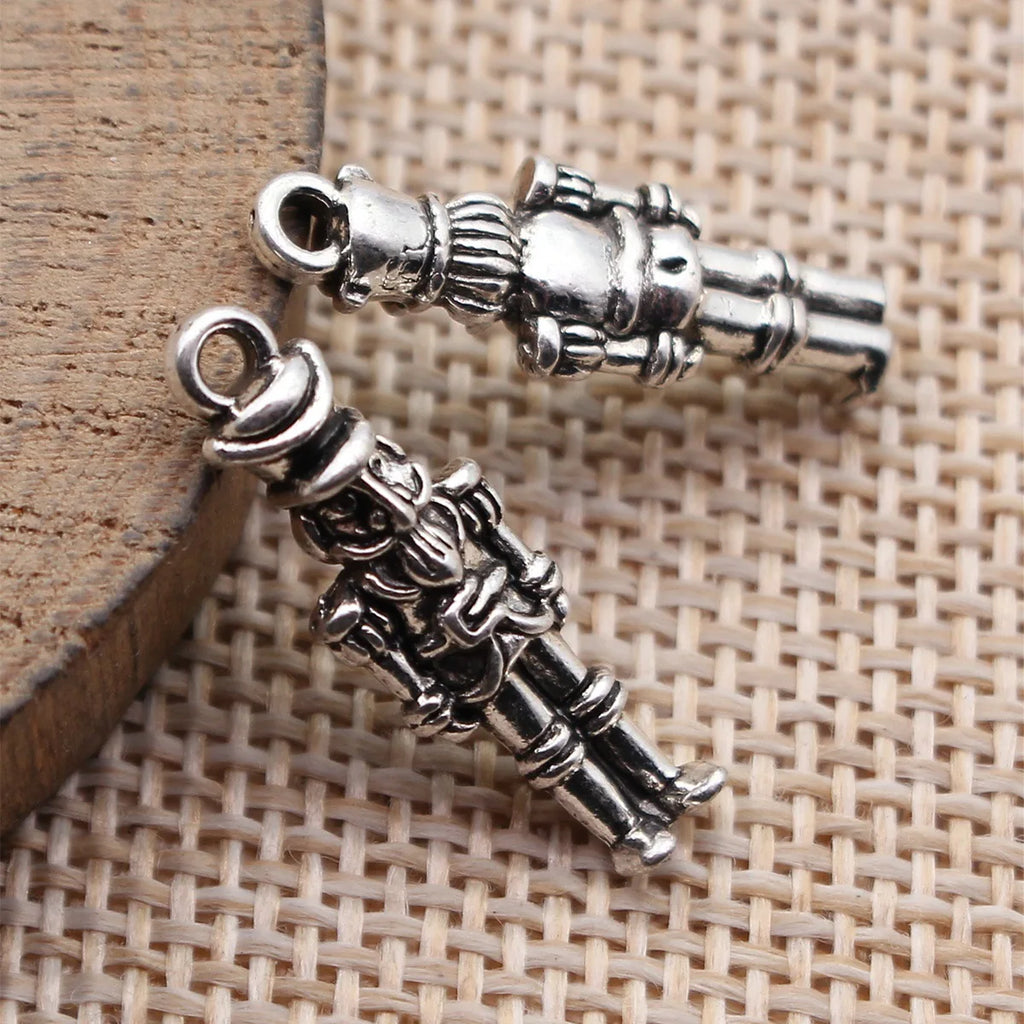 23x7.8mm 1.6g Antique Silver Zinc Alloy Nutcracker Soldier Charm Pendant for DIY Holiday Jewelry