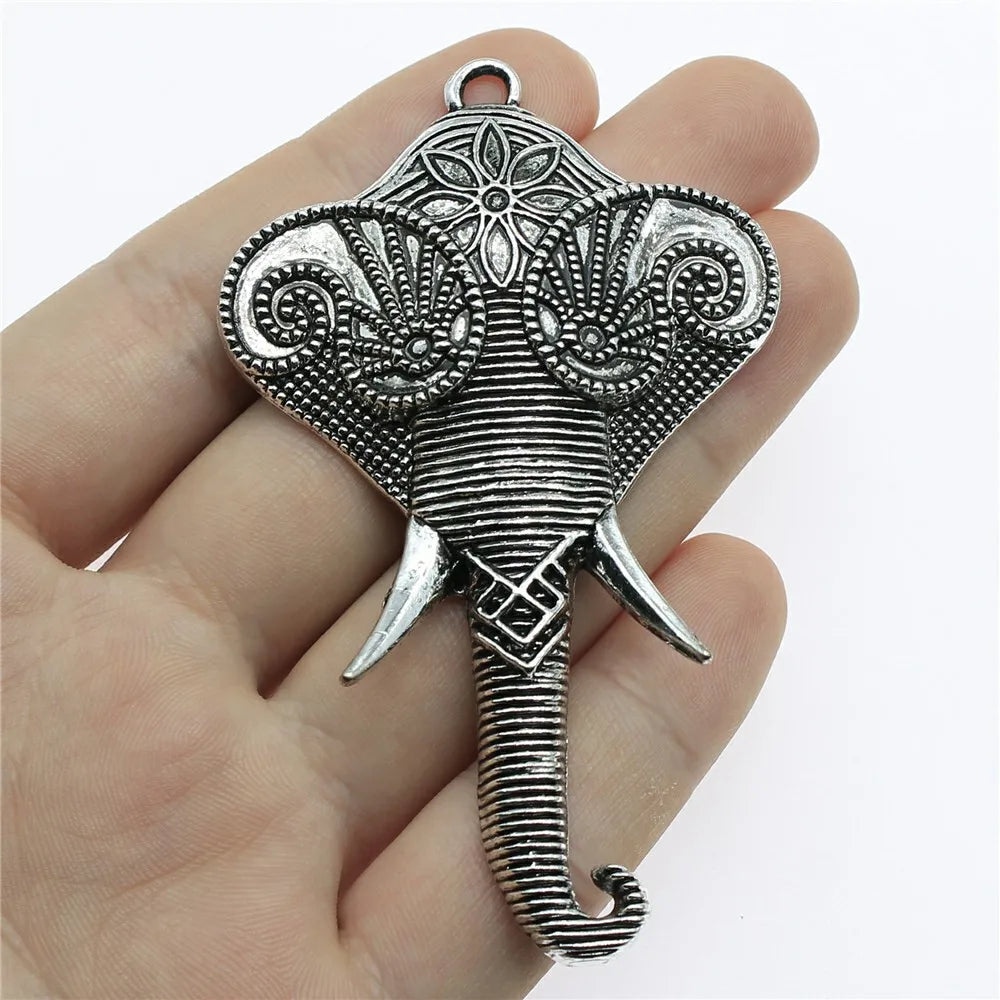 84x51mm 14.9g Multicolor Zinc Alloy Elephant Charm Pendant for Necklace Keychain Jewelry Making