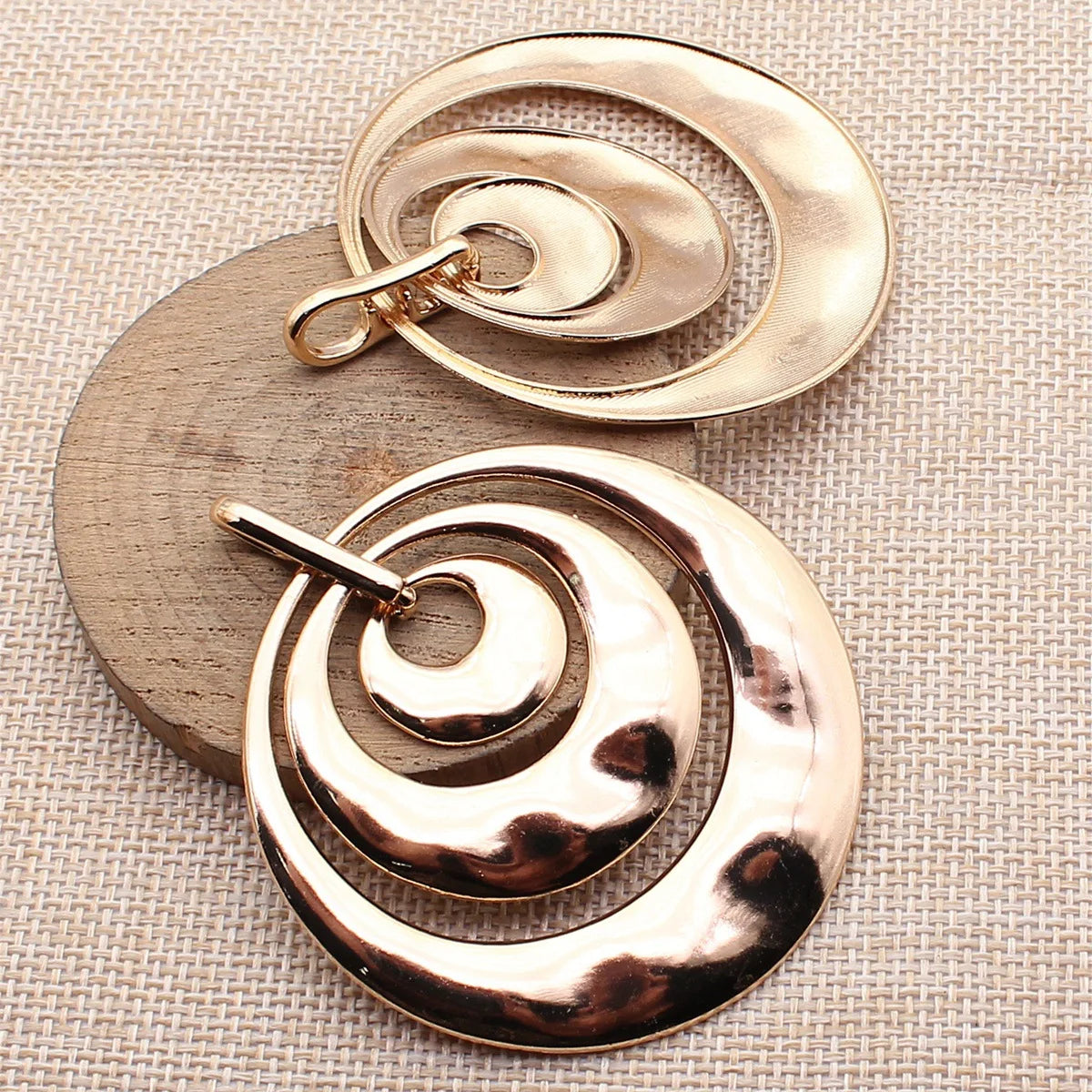 70x60mm 14.1g KC Gold Zinc Alloy Three Layer Round Ring Large Charm Pendant for DIY Necklace Making