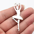 63x23mm 5.9g Antique Silver Zinc Alloy Ballerina Dancer Charm Pendant for DIY Jewelry Making