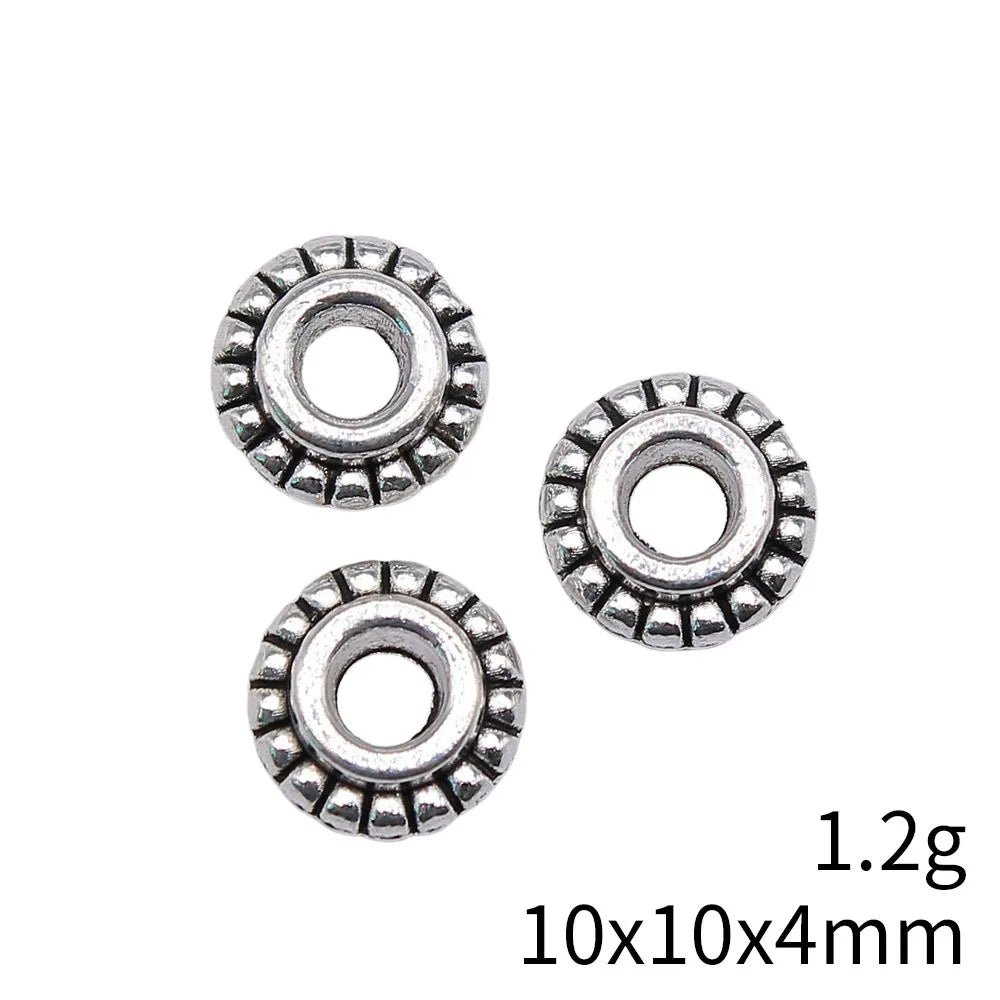 10x10x4mm 1.2g Multicolor Zinc Alloy Round Spacer Beads for DIY Bracelet Necklace Jewelry Making