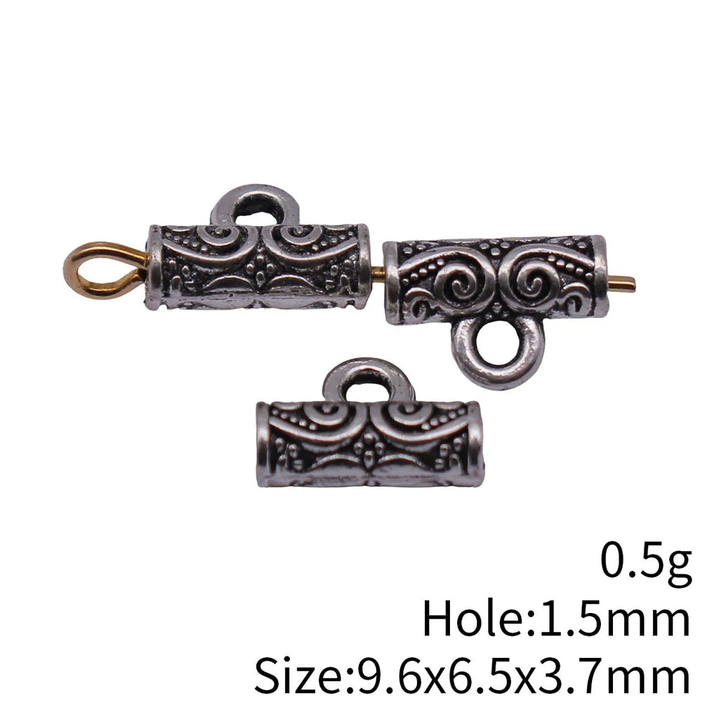 9.6x6.5x3.7mm 0.5g Multicolor Zinc Alloy Textured Three-Hole Bail Connector Charm for DIY Jewelry Making