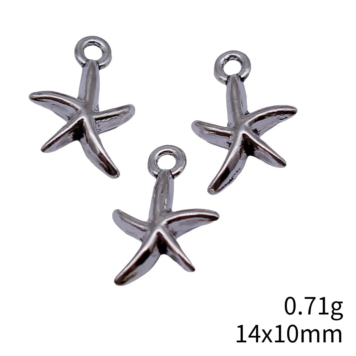 14x10mm 0.71g Antique Silver Zinc Alloy Starfish Charm Pendant for DIY Ocean Theme Jewelry Making