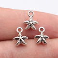 12x9x5mm 0.79g Antique Silver Zinc Alloy Starfish Charm Pendant for Ocean Theme Jewelry Making