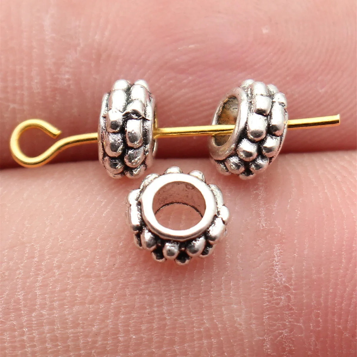 7x6.6x3.7mm 0.38g Multicolor Zinc Alloy Convex Dot Spacer Beads for Bracelet Necklace Jewelry Making
