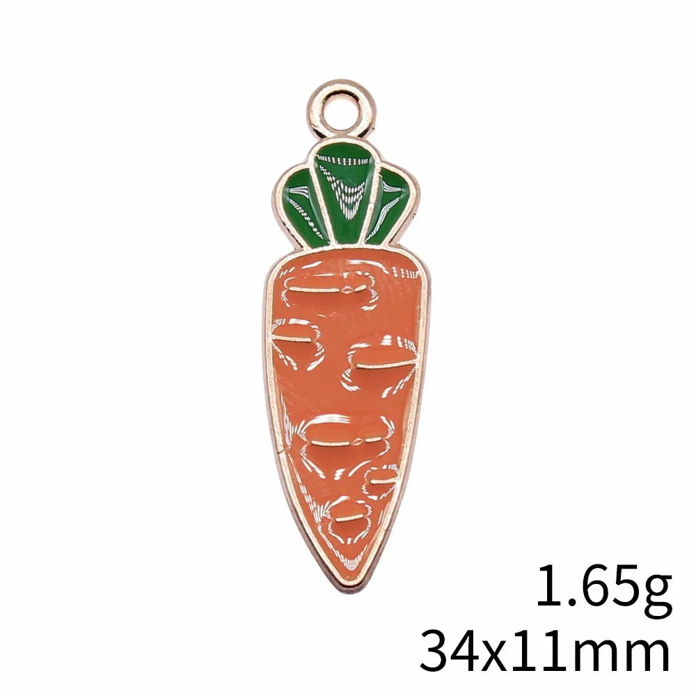 34x11mm 1.65g KC Gold Zinc Alloy Carrot Charm Pendant for DIY Necklace Bracelet Jewelry Making