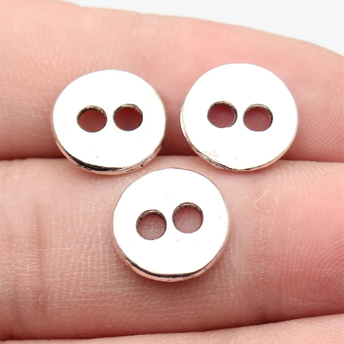 13x13x1.7mm 0.89g Multicolor Zinc Alloy Two Hole Button Connector Charm for DIY Bracelet Jewelry Making