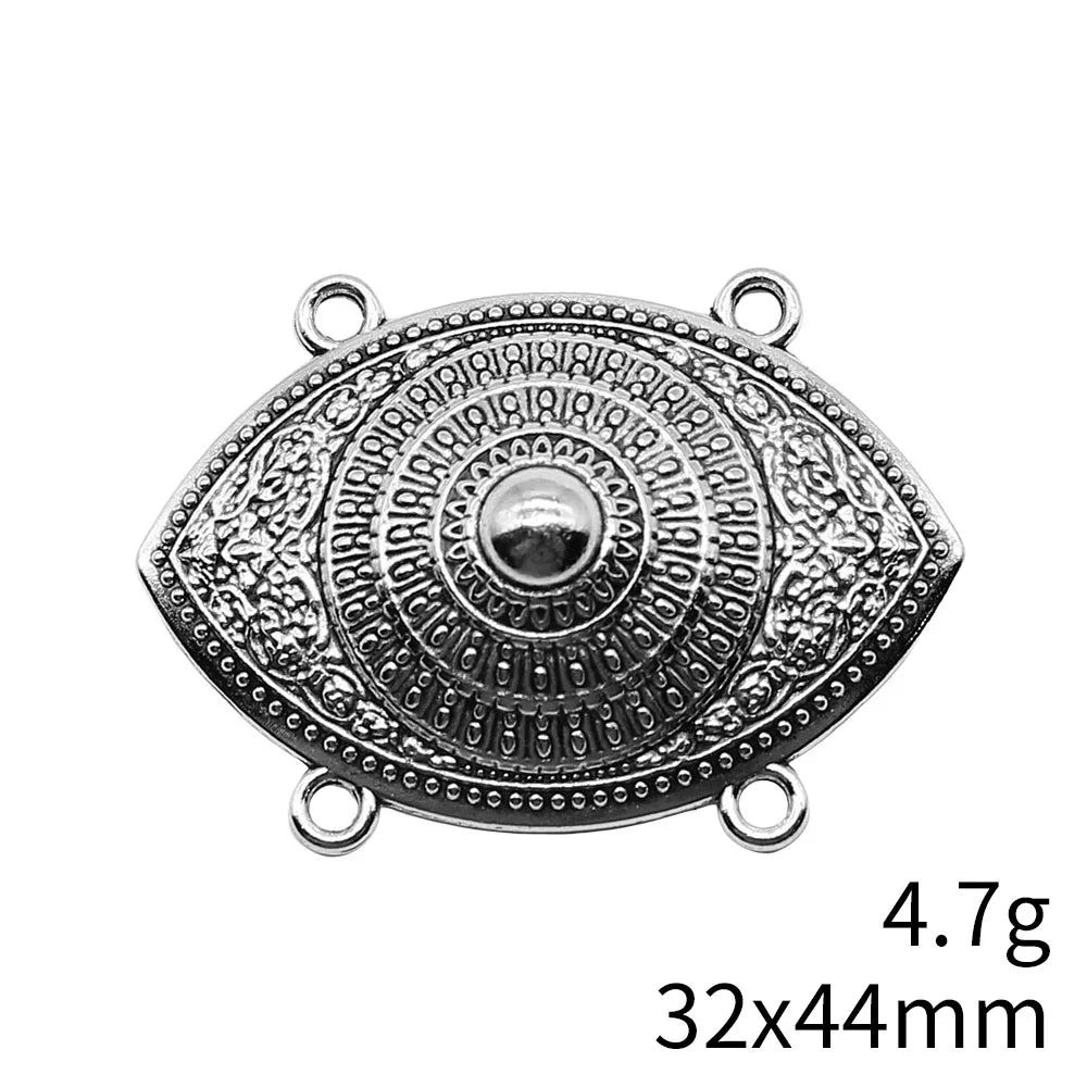 32x44mm 4.7g Multicolor Zinc Alloy Four Hole Body Chain Connector Charm for Headpiece Making