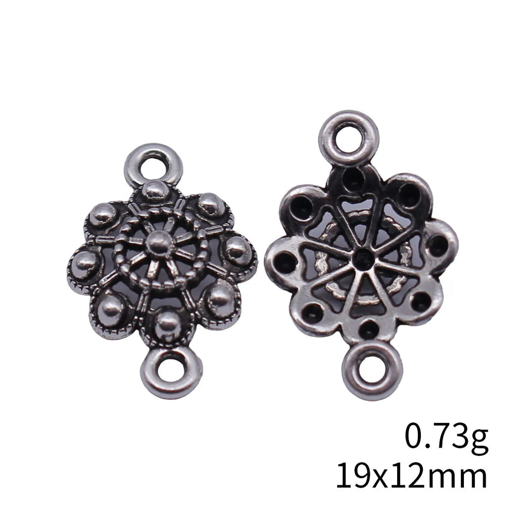 19x12mm 0.73g Multi Color Zinc Alloy Radiating Hollow Flower Connector Charm for DIY Jewelry Making