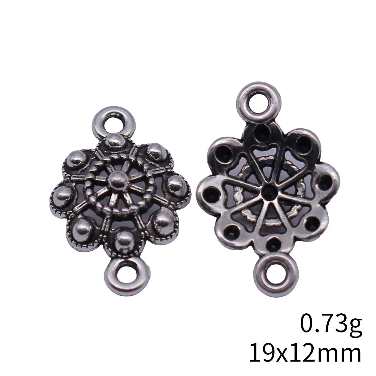 19x12mm 0.73g Multi Color Zinc Alloy Radiating Hollow Flower Connector Charm for DIY Jewelry Making