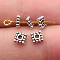 5x5x1.8mm 0.2g Antique Silver Tone Zinc Alloy Square Spacer Beads for DIY Bracelet Jewelry Making