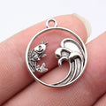 25x22mm 2g Antique Silver Zinc Alloy Chinese Style Koi Fish Charm Pendant for DIY Jewelry Making