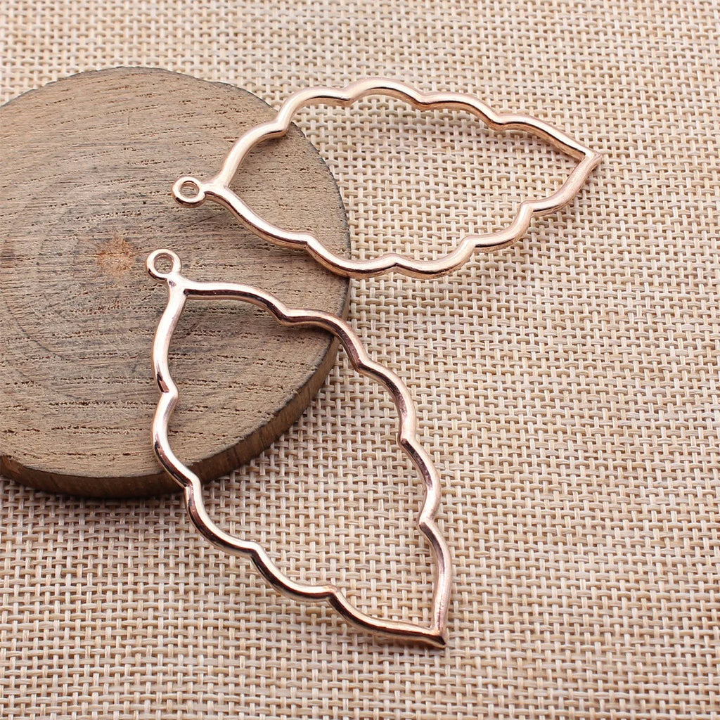 65x34mm 4.6g Multicolor Zinc Alloy Hollow Leaf Charm Pendant for DIY Necklace Bracelet Jewelry Making