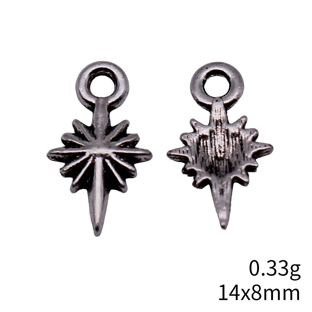 14x8mm 0.33g Multicolor Zinc Alloy Starburst charm pendant for DIY necklace bracelet jewelry making