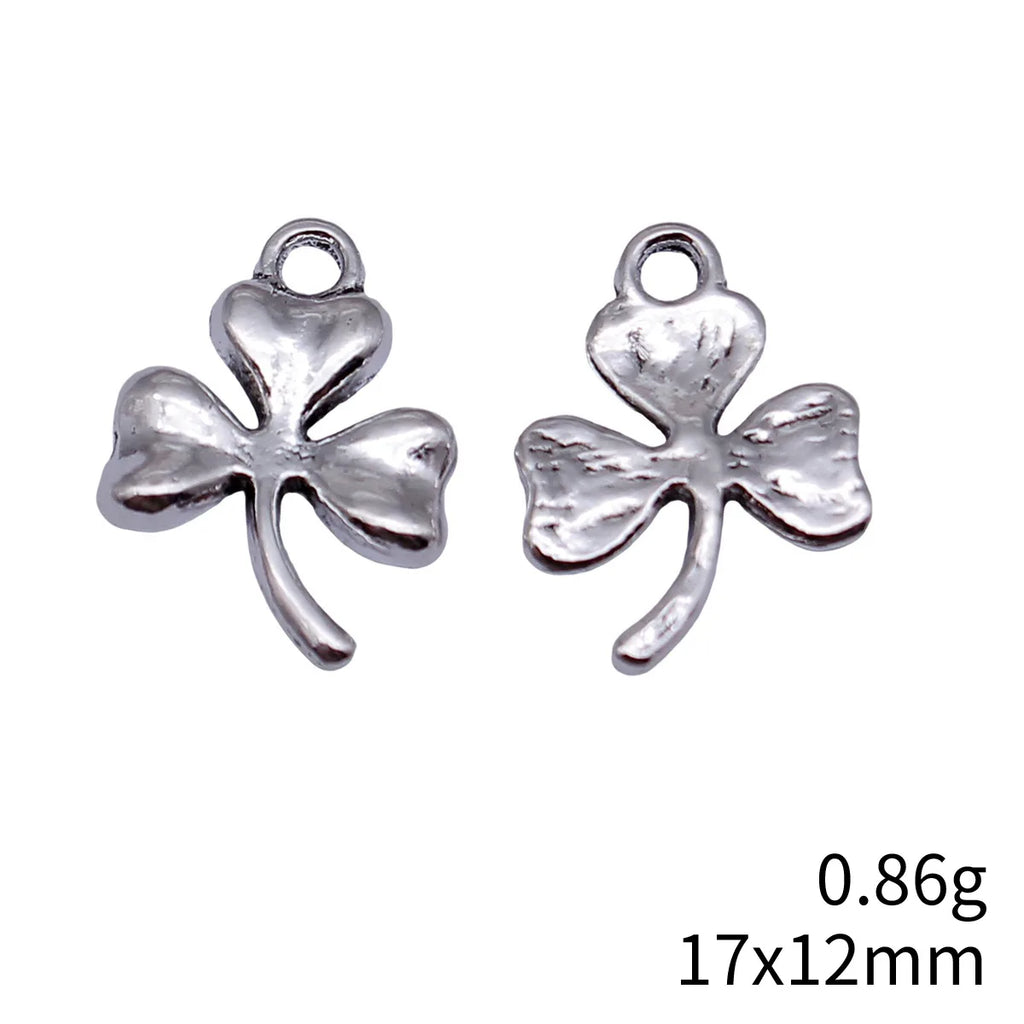 17x12mm 0.86g Antique Silver Zinc Alloy Clover Charm Pendant for DIY Necklace Bracelet Making