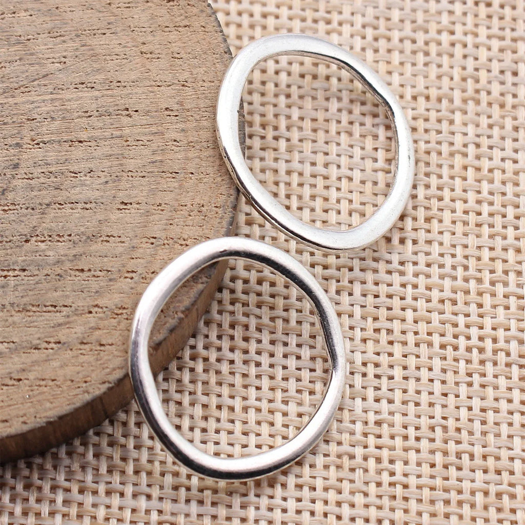 24x24mm 1.3g Multicolor Zinc Alloy Irregular Round Ring Connector Charm for DIY Bracelet Making