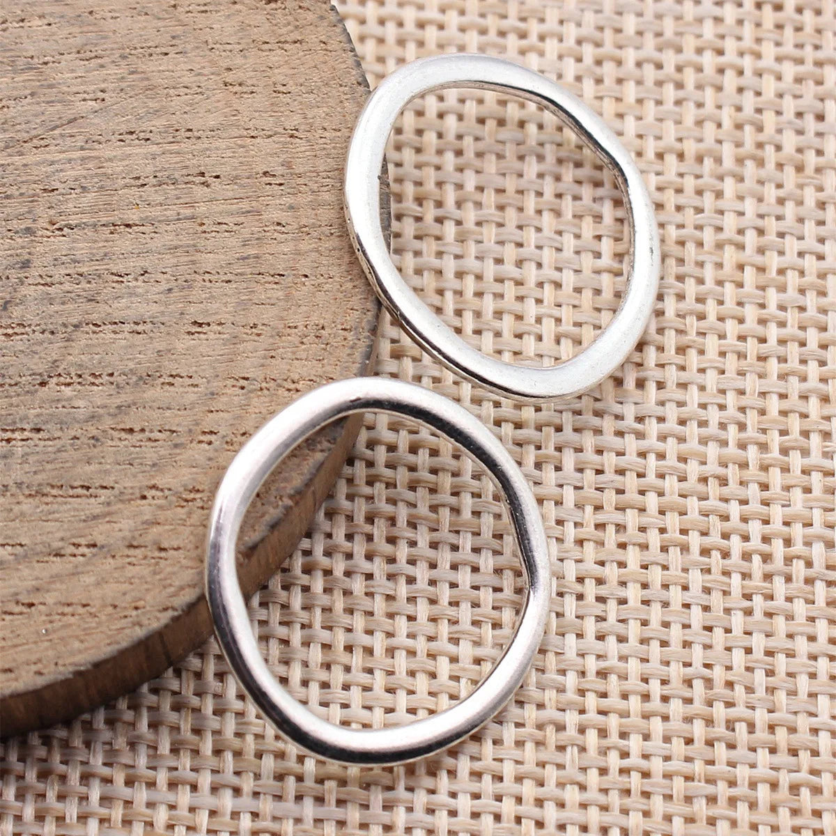 24x24mm 1.3g Multicolor Zinc Alloy Irregular Round Ring Connector Charm for DIY Bracelet Making