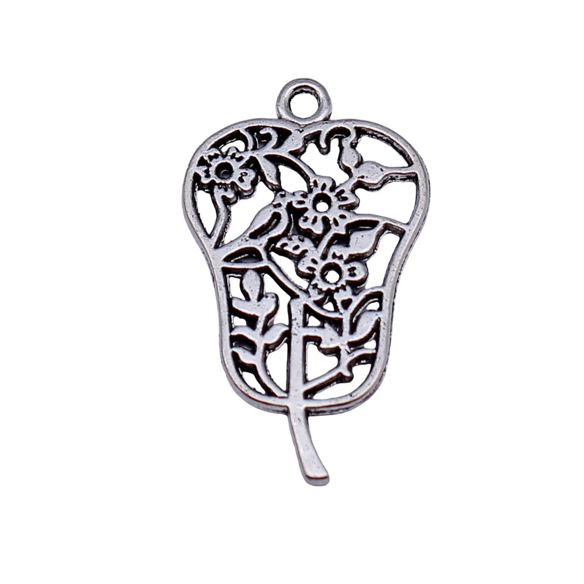 29x17mm 1.6g Antique Silver Zinc Alloy Plantain Fan Charm Pendant for DIY Necklace Jewelry Making