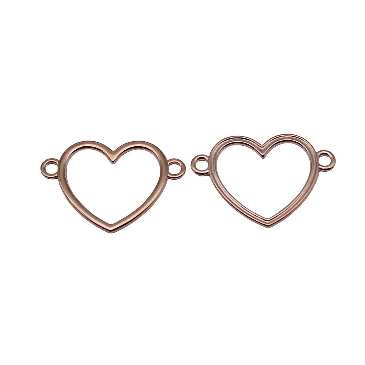 38x27mm 2.1g Multicolor Zinc Alloy Hollow Heart Connector Charm for DIY Bracelet Necklace Jewelry