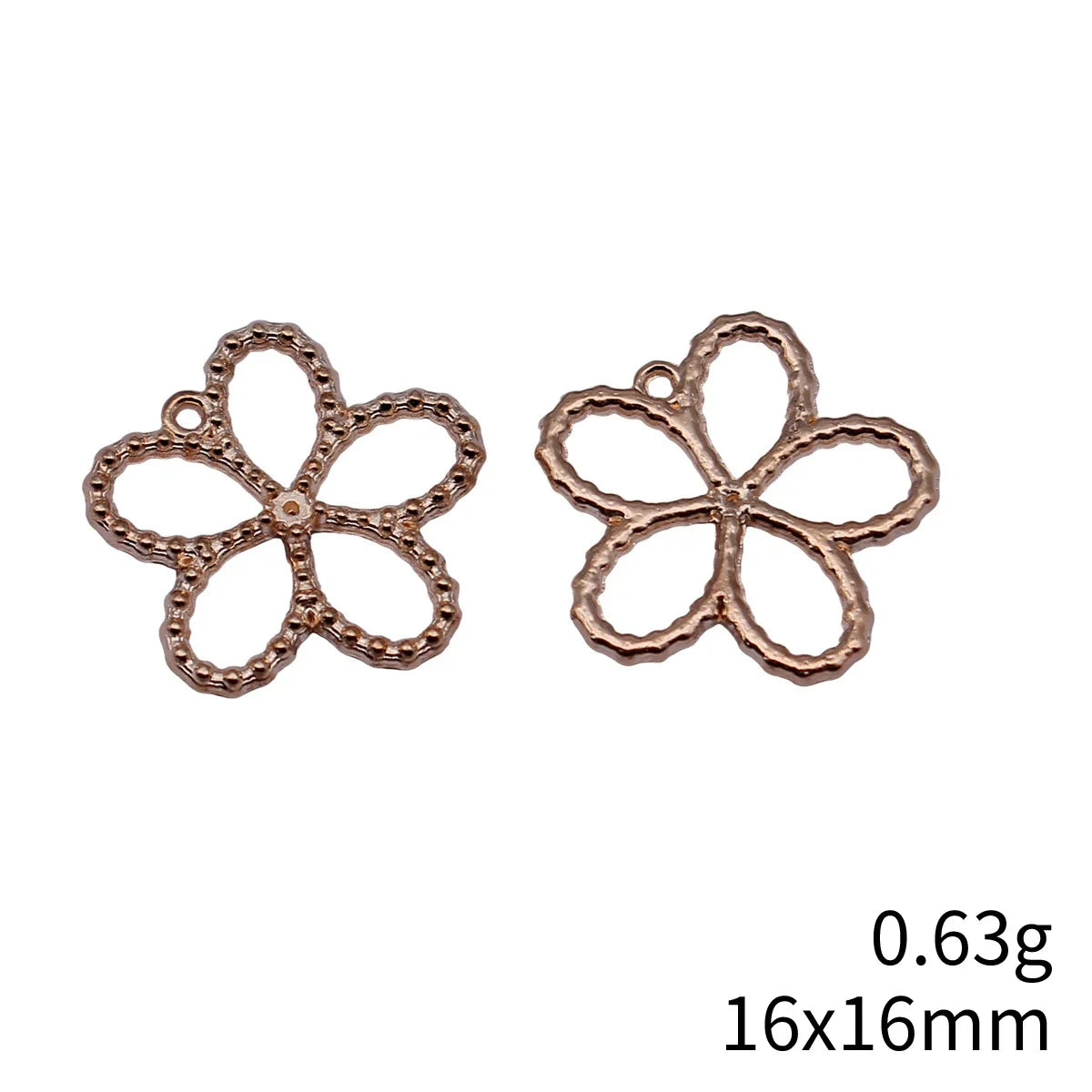 16x16mm 0.63g Multicolor Zinc Alloy Hollow Flower Charm Pendant for DIY Necklace Bracelet Making