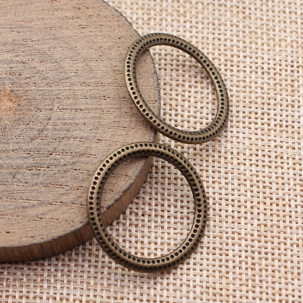 27x27mm 1.8g Multi Finish Zinc Alloy Pitted Round Ring Connector Charm for DIY Jewelry Making