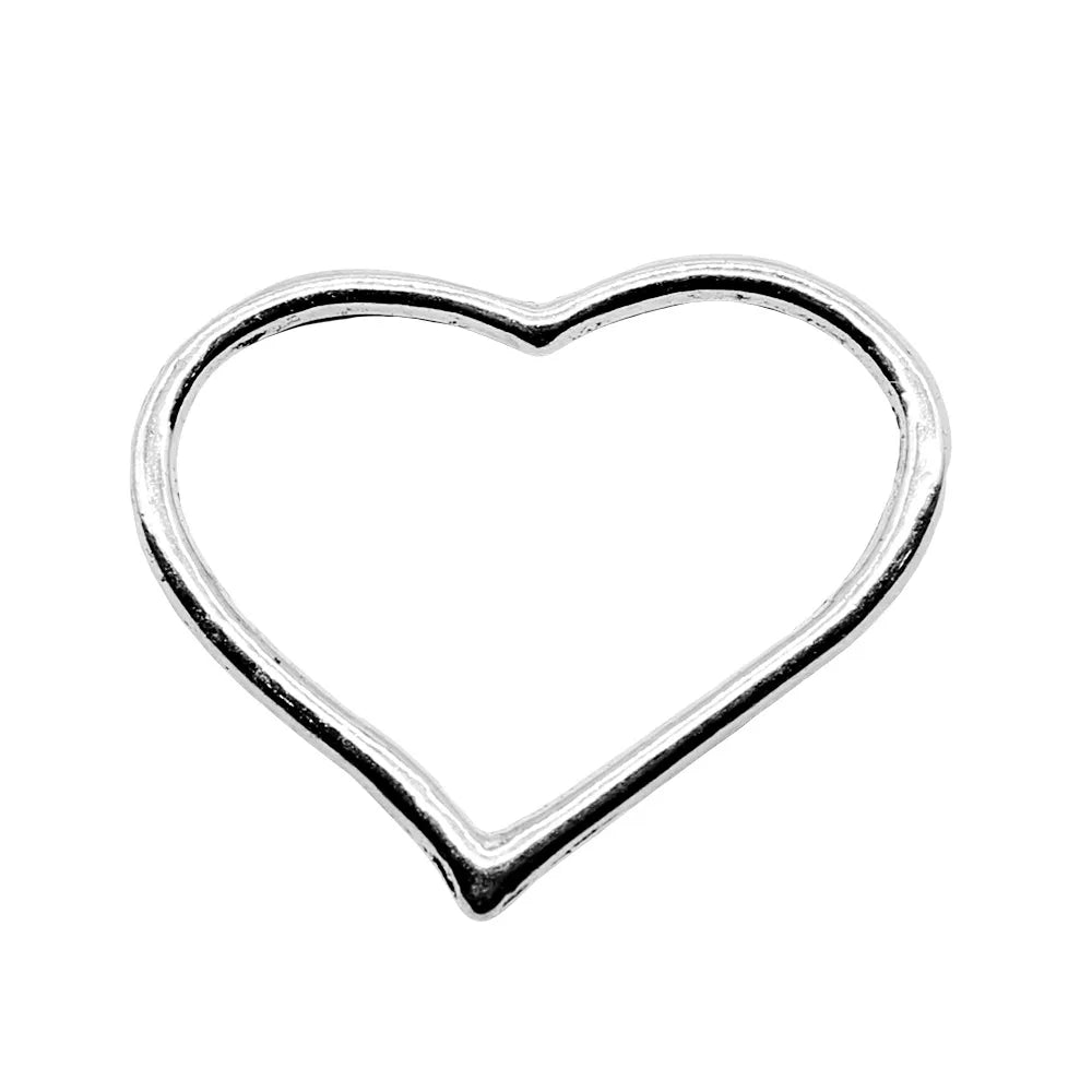 27x22mm 1.3g Antique Silver Zinc Alloy Heart Charm Pendant for Bracelet Necklace DIY Jewelry Making