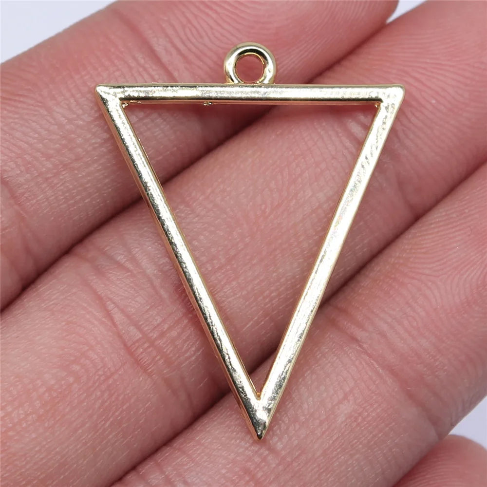 27x35mm 1.8g KC Gold Zinc Alloy Triangle Charm Pendant for DIY Necklace Bracelet Jewelry Making