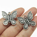 24x22mm 2.8g Antique Silver Zinc Alloy Butterfly Charm Pendant for DIY Necklace Bracelet Making