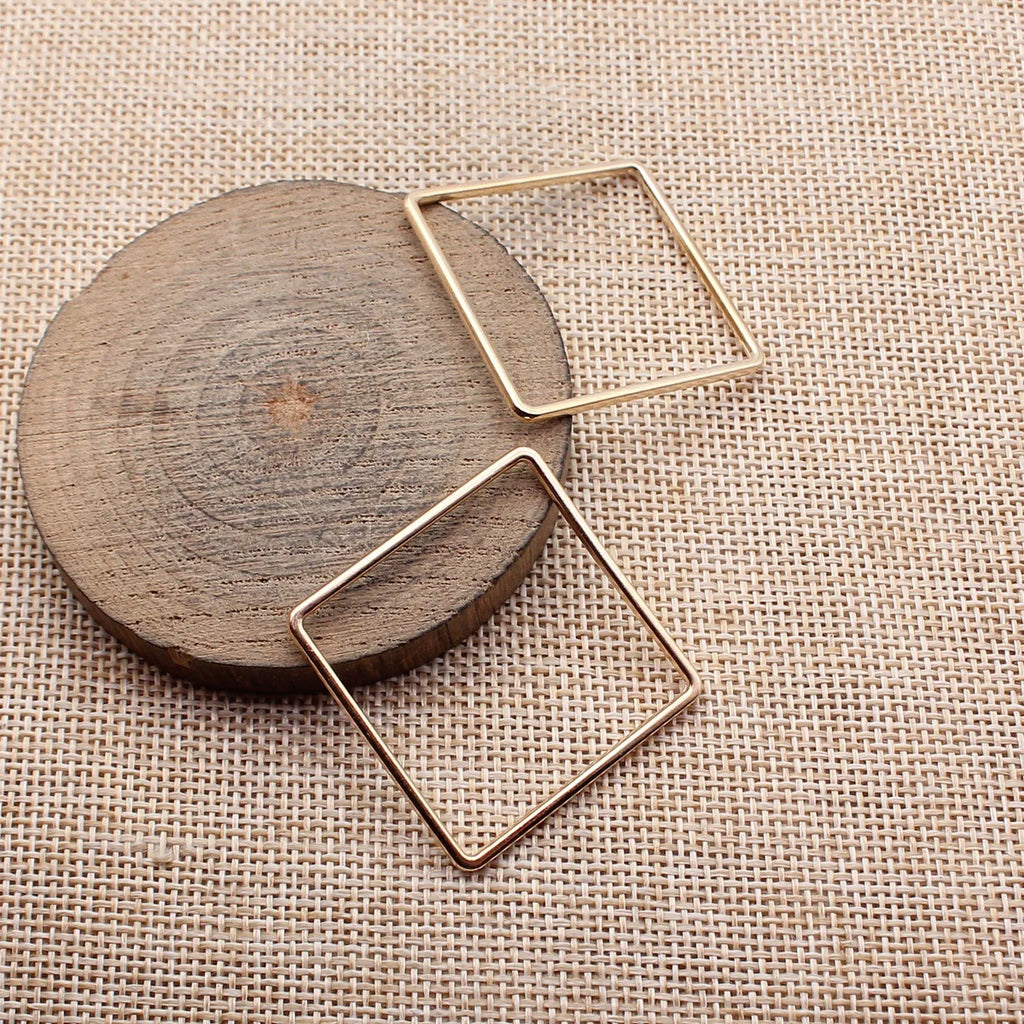 35x35mm 2.2g Multicolor Zinc Alloy Square Frame Connector Charm for DIY Bracelet Necklace Making