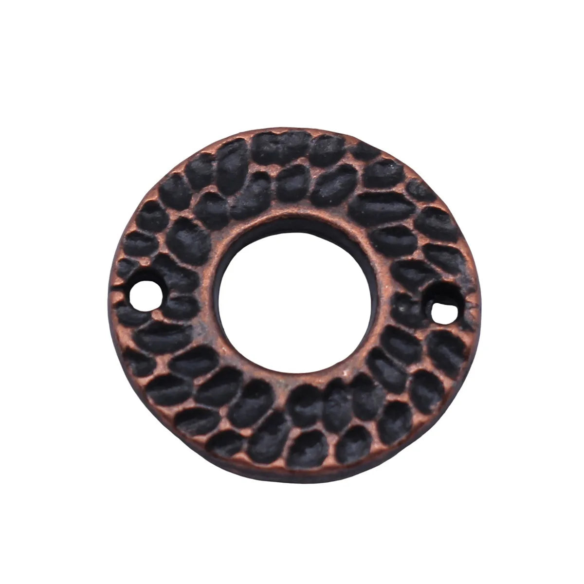 17x17mm 2.2g Antique Copper Zinc Alloy Hammered Round Ring Connector Charm for DIY Jewelry Making