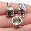 18x13x13mm 3g Antique Silver Zinc Alloy Carved Floral Tassel Cap End Bead for DIY Earrings Necklace