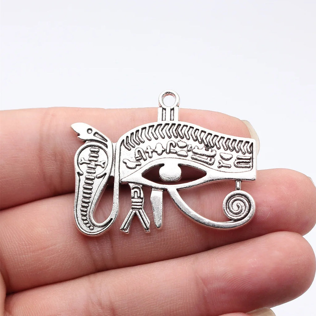 45x35mm 9.2g Multi Color Zinc Alloy Ancient Egyptian Snake Eye of Horus Charm Pendant for DIY Jewelry