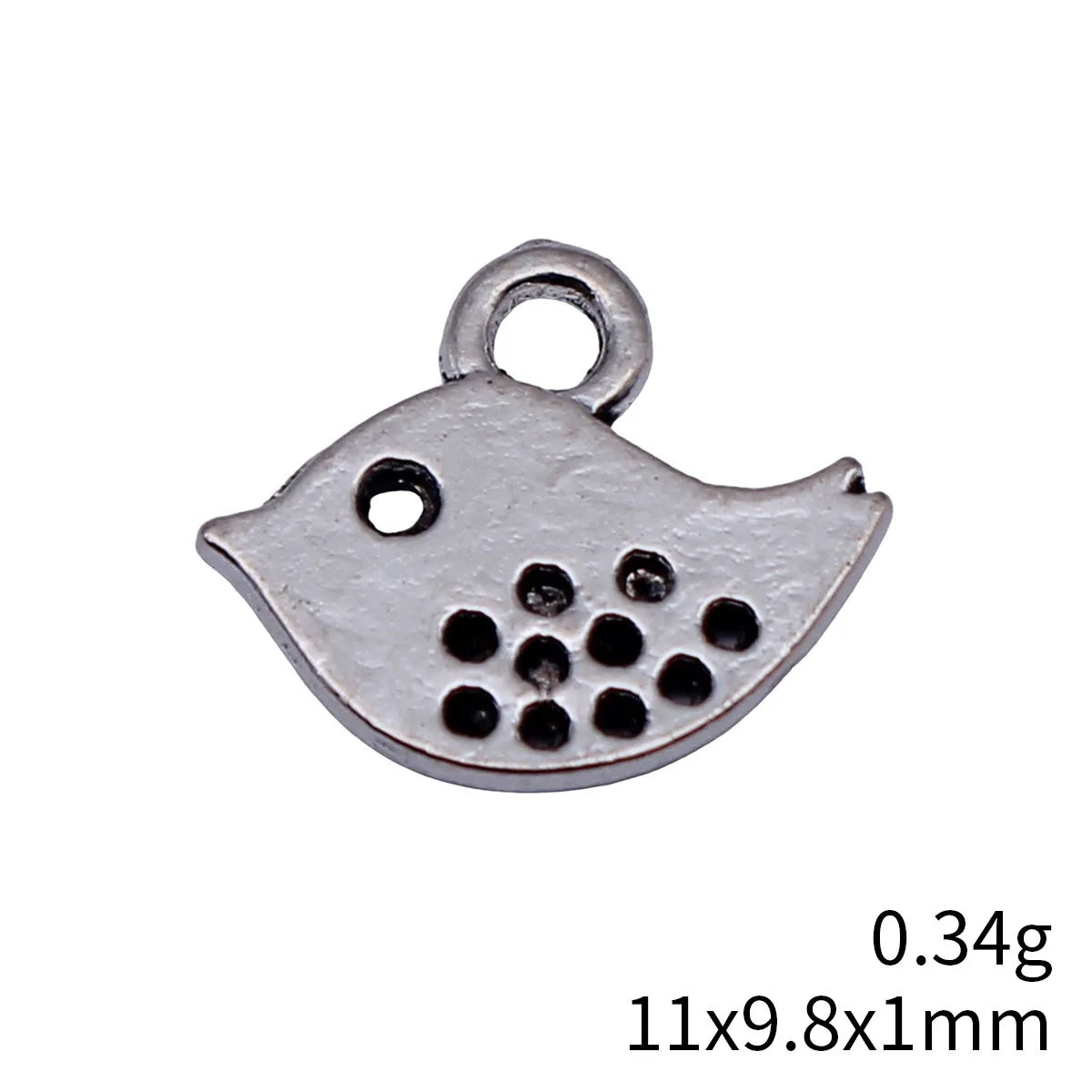 11x9.8x1mm 0.34g Multicolor Zinc Alloy Bird Charm Pendant for DIY Bracelet Necklace Jewelry Making