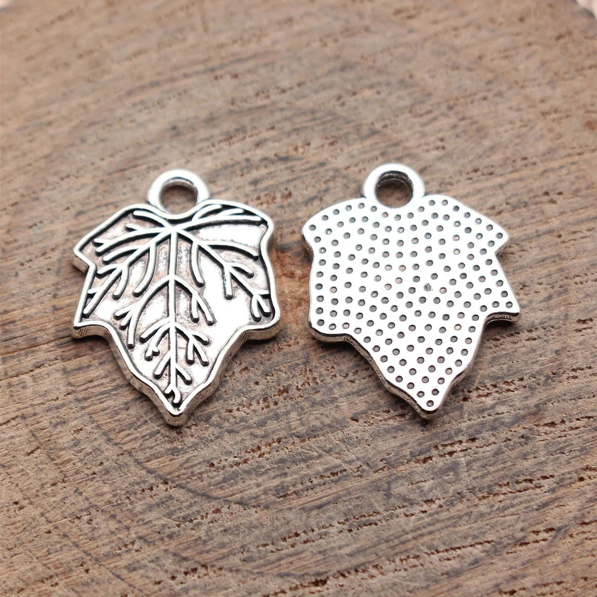 20x15mm 1.7g Antique Silver Zinc Alloy Leaf Charm Pendant for DIY Necklace Bracelet Making