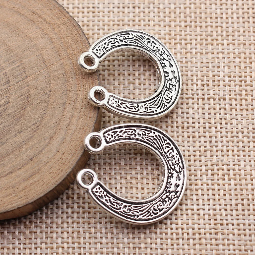 27x25mm 3.9g Iron Multicolor Horseshoe Double Sided charm pendant for DIY necklace bracelet jewelry accessories
