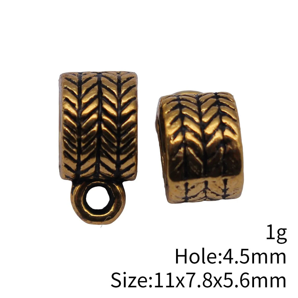 11x7.8x5.6mm 1g Antique Gold Zinc Alloy Carved Pattern Three-Way Pendant Bail Connector for DIY Jewelry