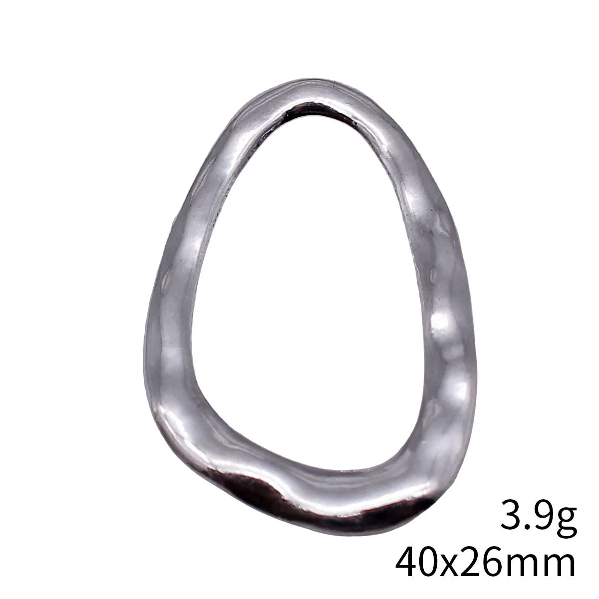 40x26mm 3.9g Antique Silver Zinc Alloy Hammered Geometric Openwork Hollow Charm Pendant for DIY Jewelry Making