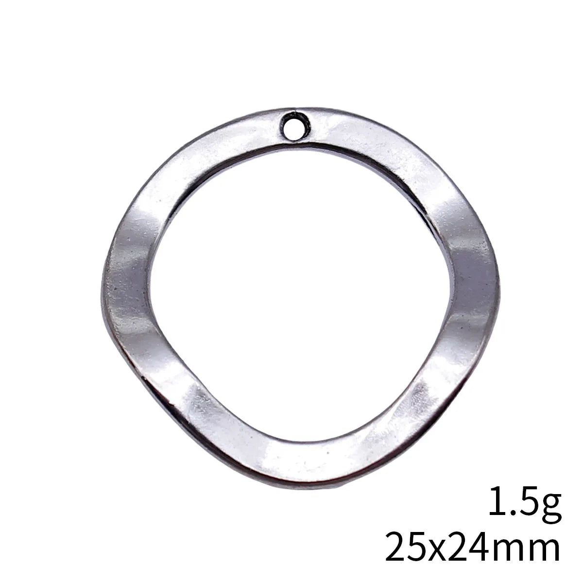 25x24mm 1.5g Multicolor Zinc Alloy Irregular Hollow Round Ring Charm Pendant for Earrings Necklace Making