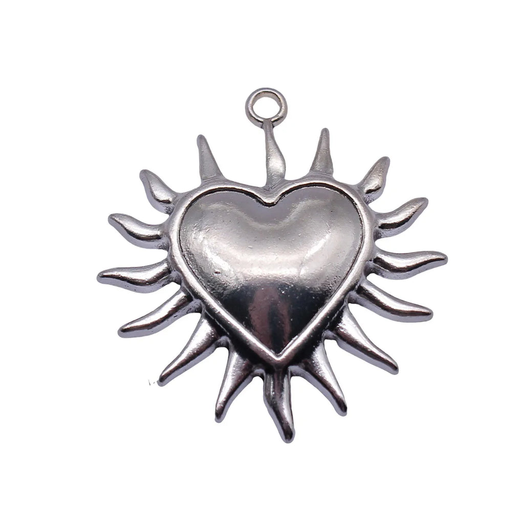 40x37mm 7.7g Antique Silver Zinc Alloy Barbed Heart Charm Pendant for DIY Necklace Bracelet Making