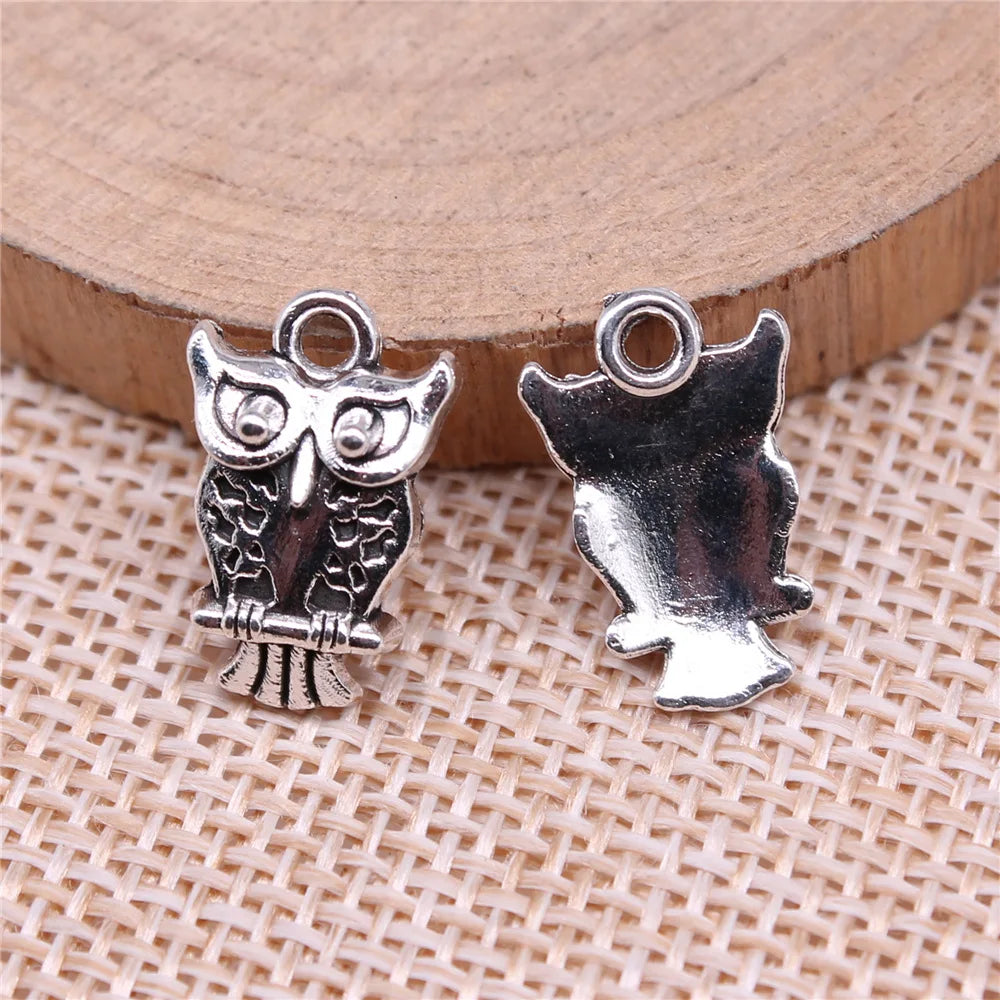 17x11mm 1.1g Multicolor Zinc Alloy Owl Cat Charm Pendant for DIY Necklace Bracelet Jewelry Making