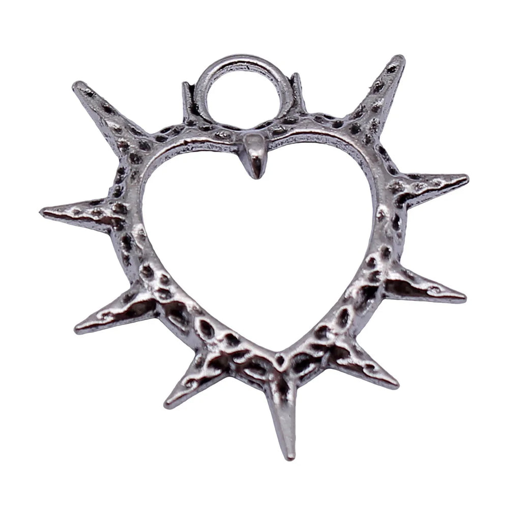 30x29mm 1.9g Antique Silver Zinc Alloy Gothic Heart Charm Pendant for DIY Necklace Bracelet Jewelry