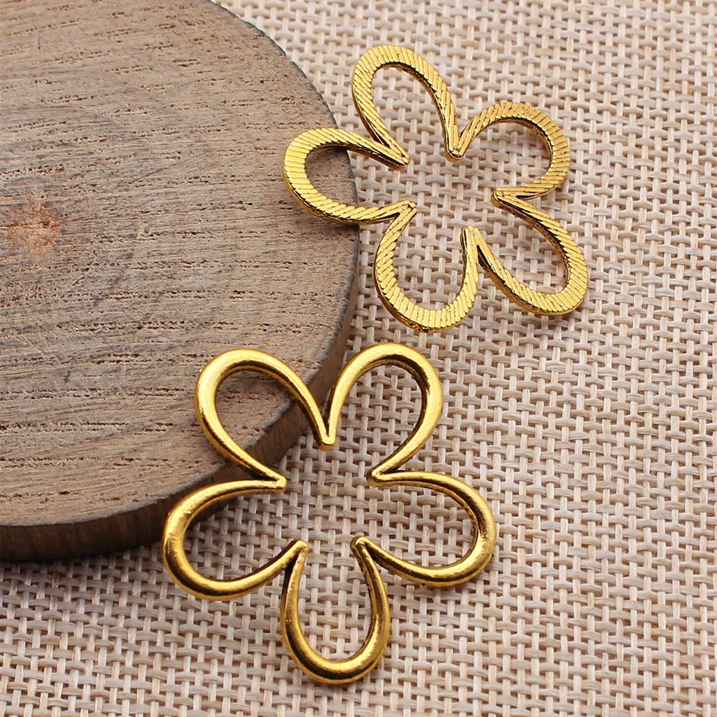 34x33mm 2.3g Multicolor Zinc Alloy Hollow Flower Charm Pendant for DIY Necklace and Bracelet Jewelry Making