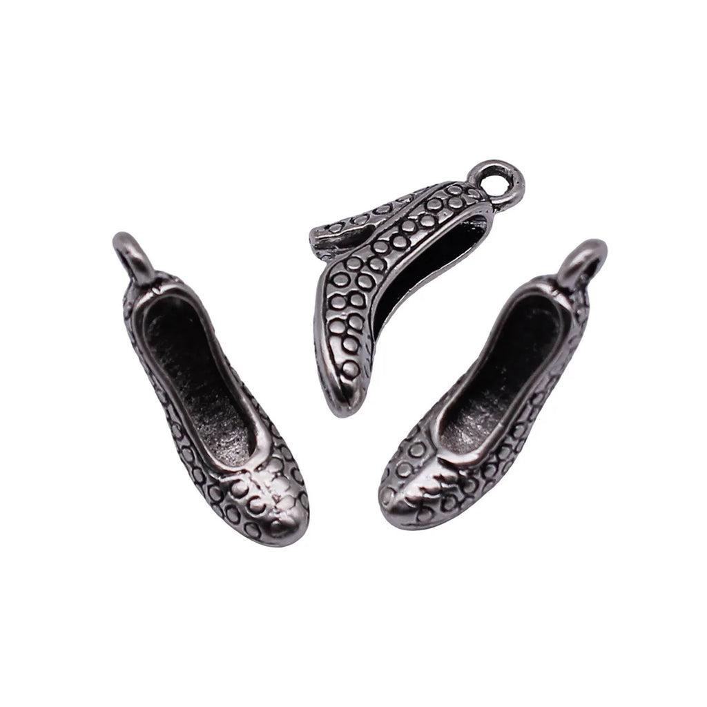 20x18x7.1mm 2.8g Antique Silver Zinc Alloy 3D High Heel Shoe Charm Pendant for DIY Jewelry Making